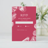 Carte de réponse RSVP Viva Magenta Coquillage Plag (Debout devant)