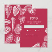 Carte de réponse RSVP Viva Magenta Coquillage Plag (Devant / Derrière)
