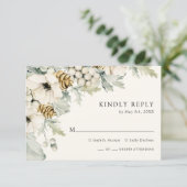 Carte de réponse RSVP Winter Dusty Blue (Debout devant)
