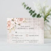 Carte de réponse Rustic Wood & Romantic Roses Shab (Debout devant)