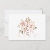Carte de réponse Rustic Wood & Romantic Roses Shab (Dos)