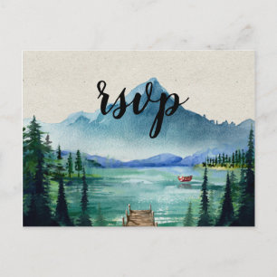 Carte de réponse rustique au bord du lac avec choi