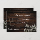 Carte de réponse Rustique Baby's Breath (Devant / Derrière)