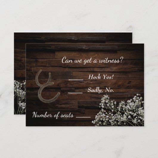 Carte de réponse Rustique Baby's Breath (Devant / Derrière)