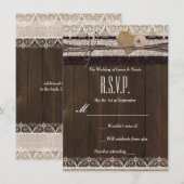 Carte de réponse rustique de campagne en toile de (Devant / Derrière)