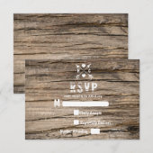 Carte de réponse rustique en bois pour campagne (Devant / Derrière)