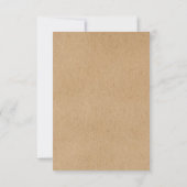 Carte de réponse rustique Kraft Signature Script (Dos)