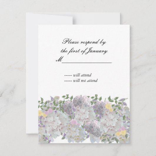 Carte de réponse Rustique Soft Garden Flowers (Devant)