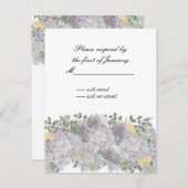 Carte de réponse Rustique Soft Garden Flowers (Devant / Derrière)