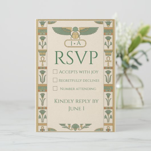 Carte de réponse sacrée de l'Égypte ancienne (Debout devant)