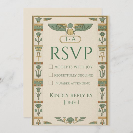 Carte de réponse sacrée de l'Égypte ancienne (Devant / Derrière)