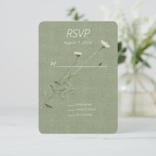 Carte de réponse Sage Green et une seule baie
