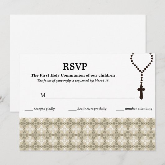 Carte de réponse Sainte Communion (Devant / Derrière)