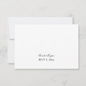 Carte de réponse sans repas Fleur rose rouge et ro (Dos)