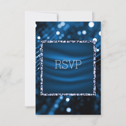 Carte de réponse satin royal et bleu rsvp (Devant)