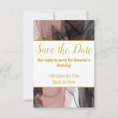 CARTE DE RÉPONSE SAVE THE DATE ROSE FLOTTANTE LUXE (Devant)