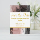 CARTE DE RÉPONSE SAVE THE DATE ROSE FLOTTANTE LUXE (Debout devant)