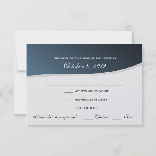 Carte de réponse Silver Blue 3,5 x 5 (Devant)