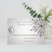 Carte de réponse Silver Elegance Snowflake (Debout devant)