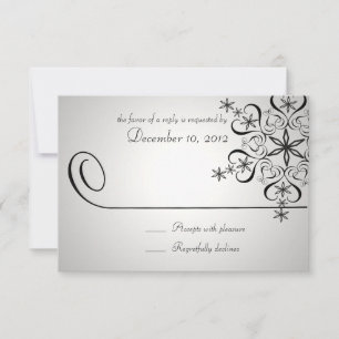 Carte de réponse Silver Elegance Snowflake