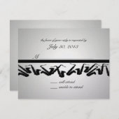 Carte de réponse Silver et Black Saxophone (Devant / Derrière)