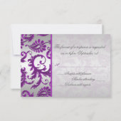 Carte de réponse Silver et Purple Damask II (Dos)