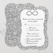 Carte de réponse Silver Parties scintillant Silver (Devant / Derrière)