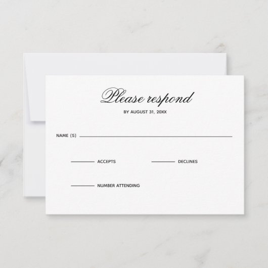 Carte de réponse simple (Devant)