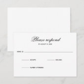 Carte de réponse simple (Devant / Derrière)