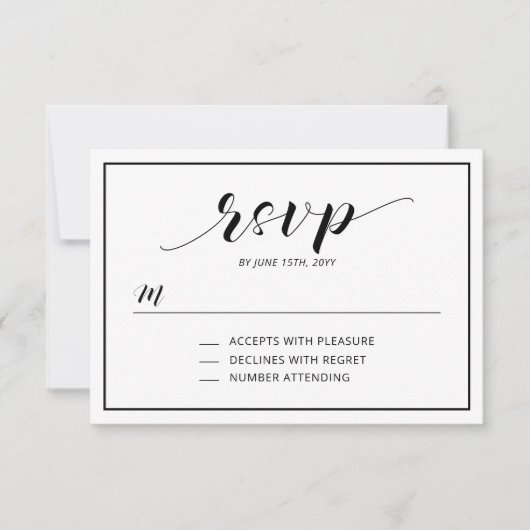 Carte de réponse simple à typographie moderne (Devant)