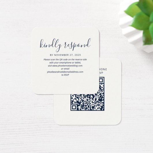 Carte de réponse simple avec code QR pour site web (Bureau)