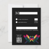 🌈 Carte de réponse simple avec QR Code Colombes (Dos)