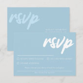 Carte de réponse Simple Bleu Clair RSVP avec choix (Devant / Derrière)