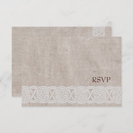 Carte de réponse simple de mariage celtique (Devant / Derrière)