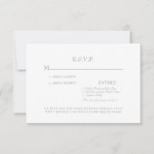 Carte de réponse simple de mariage Sage & Blanc (Devant)