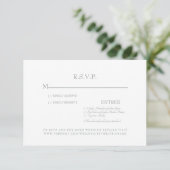 Carte de réponse simple de mariage Sage & Blanc (Debout devant)