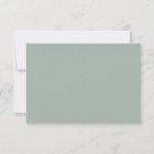 Carte de réponse simple de mariage Sage & Blanc (Dos)