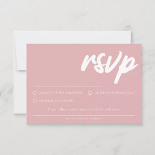 Carte de réponse Simple Dusty Rose avec choix de r