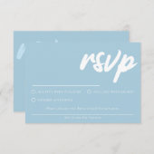 Carte de réponse simple en bleu doux avec choix de (Devant / Derrière)