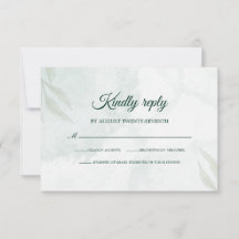 Carte de réponse simple et délicate pour mariage a