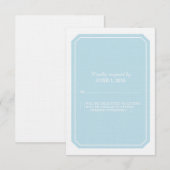 Carte de réponse simple et élégante bleue (Devant / Derrière)