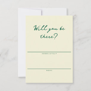 Carte de réponse simple jaune et verte pour RSVP