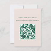 Carte de réponse simple jaune et verte pour RSVP (Dos)
