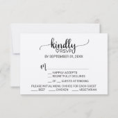 Carte de réponse simple Kraft calligraphie choix d (Dos)