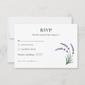 Carte de réponse simple lavande pour mariage (Devant)