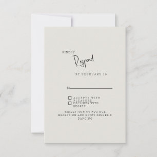 Carte de réponse simple mariage crème Forever Fait