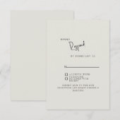 Carte de réponse simple mariage crème Forever Fait (Devant / Derrière)
