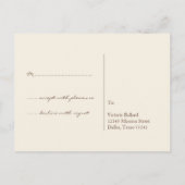 Carte de réponse simple mariage Espresso brown RSV (Dos)