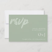 Carte de réponse Simple Moderne Vert Sauge Avec Ch (Dos)