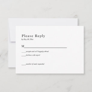 Carte de réponse simple noir et blanc pour un mari